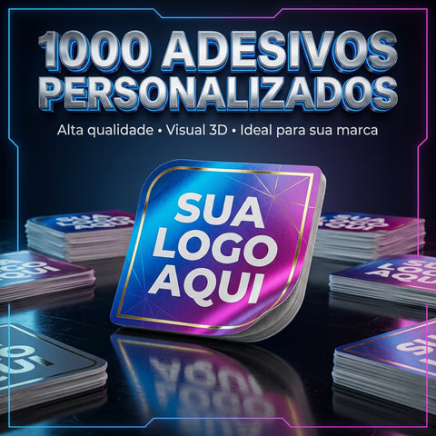 Adesivos Personalizados 5x5 cm — 1000 Unidades